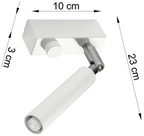 Biele bodové svietidlo 10x3 cm Tiden – Sollux