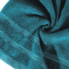 Osuška GLORY v tyrkysovej farbe, s velúrovým okrajom a lesklou niťou Šírka: 70 cm | Dĺžka: 140 cm