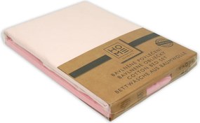 HOME ELEMENTS Bavlnené obliečky, smotanová + ružová, jednolôžko, II. akosť