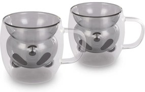 Lamart LT9126 2-dielna súprava pohárov Bear Vaso, 230 ml, čierna
