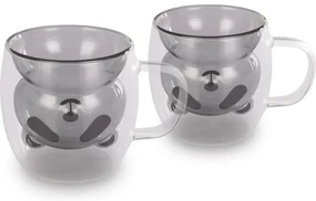 Lamart LT9126 2-dielna súprava pohárov Bear Vaso, 230 ml, čierna