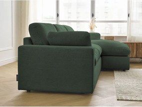 Zelená menčestrová rohová pohovka Belair – Bobochic Paris