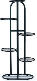 Kovový stojan na květiny OLYMP 6 polic černý