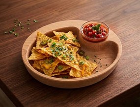 AMADEA Drevená miska nachos oválna, masívne drevo, rozmer 25x20x4, 5 cm