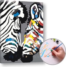 Maľovanie podľa čísel ZEBRY – nízka náročnosť