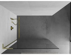 Mexen Kioto L, sprchová zástena Walk-In 70 x 200 cm, 8mm číre sklo, zlatý matný profil, 800-070-103-55-00