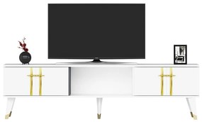 TV stolík/skrinka Pebine 2 (biela + zlatá) . Vlastná spoľahlivá doprava až k Vám domov. 1095307