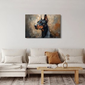 Obraz - Portrét Dobermana (90x60 cm)