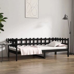 Denná posteľ čierna 90x190 cm borovicový masív