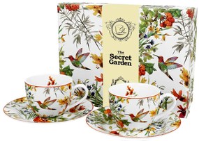 Porcelánová šálka s podšálkou Secret Garden 90 ml sada 2ks
