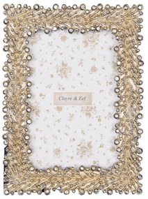 Strieborno-zlatý antik fotorámik so zdobením - 13*2*18 cm / 10*15 cm