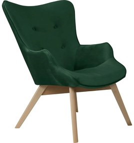 Tmavozelené zamatové kreslo Niko – Ropez