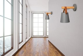 Toolight - Kovová nástenná lampa na pásku APP468-1W, šedá, OSW-00903