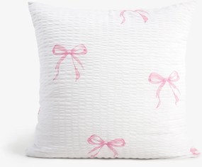 Goldea krepová obliečka na vankúš - ružové mašličky 40 x 40 cm