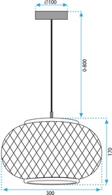 Toolight Toolight, stropné svietidlo v štýle Boho 1xE27 APP1247-1CP, prírodná, OSW-01410