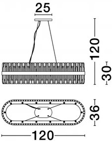 Zlatá dizajnové svietidlo Crown 120