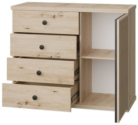 Moderný nábytok do obývačky Sigeren I, Osvetlenie: osvetlenie LED, Farby:: dub artisan / dub artisan + čierna