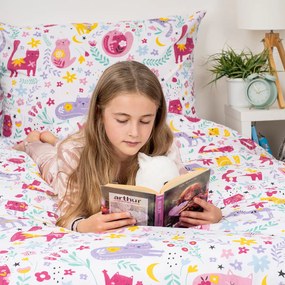 4Home Deětské bavlnené obliečky Playful Paws, 140 x 200 cm, 70 x 90 cm