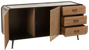 Čierna kovovo-drevená komoda so šuplíkmi na nožičkách Closet High - 160*46*76 cm