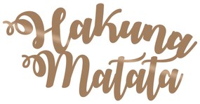 Nástenná kovová dekorácia HAKUNA MATATA zlatá