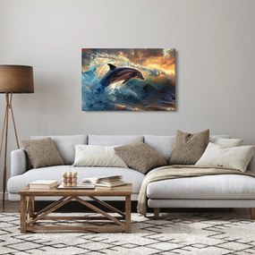 Obraz - Delfín, ilustrácie (90x60 cm)