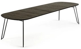 Tmavohnedý rozkladací jedálenský stôl s doskou v dekore jaseňového dreva 100x170 cm Milian – Kave Home