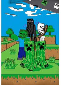 TipTrade Bavlnené obliečky 140x200 + 70x90 cm - Minecraft Mob monster