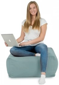 Plyšová taburetka kocka mätová