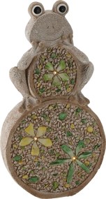 ZÁHRADNÁ FIGÚRKA – ŽABA NA KAMENI, PLOCHÁ, 25 x 9 x 49 CM, LED *7331