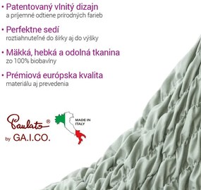 Bielastické poťahy FUCO biobavlna mätové trojkreslo (š. 170 - 220 cm)