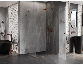 Mexen Lunar-B, pravostranný výklopný sprchový kút 95 x 90 cm, 8mm číre sklo, profil ružové zlato, 832-095-090-60-00-P