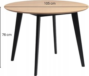 Jedálenský set Roxby dub prírodný/čierny