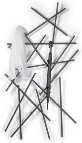 Čierny kovový nástenný vešiak 100 cm Matches – Spinder Design