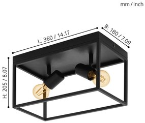 Eglo 98332 - Stropné svietidlo SILENTINA 2xE27/40W/230V