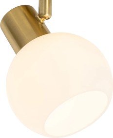 Bodové svetlo v štýle Art Deco zlaté s opálovým sklom nastaviteľné - Anouk