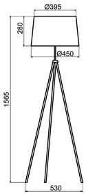 Aluminor Tropic stojaca lampa čierna, kábel žltá