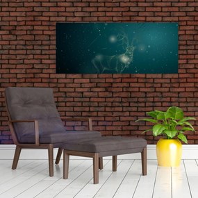 Obraz - Magický jeleň v noci (120x50 cm)