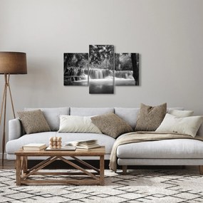 Obraz - Čiernobiely vodopád (90x60 cm)