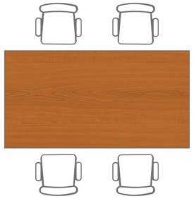 Stôl jedálenský, 2000 x 800 mm, tmavo sivá podnož, čerešňa