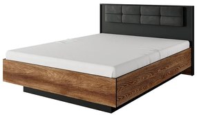 Posteľ MILTON Gaštanová/antracitová