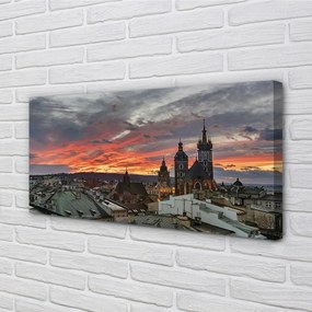 Obraz na plátne Krakow Sunset panorama 125x50 cm