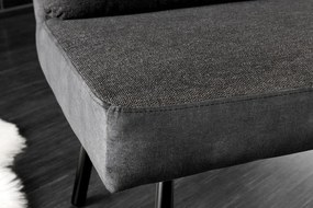 Sedacia lavička BIG GEORGE 160 cm – kombinácia vláknovej látky a velvetu, antracitová