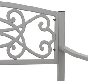 Záhradná lavička HWC-F44, 2-miestna oceľ s práškovým nástrekom - sivá