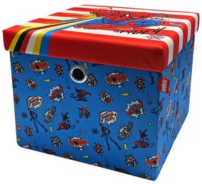 Taburet s úložným priestorom Spiderman - modrý