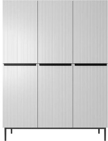 Skriňa Nicole 150 cm na nožičkách - biely mat / čierna