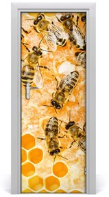 Samolepiace fototapety na dvere pracujúci včely 85x205 cm