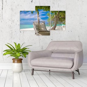 Obraz - Hojdacia sieť na pláži (90x60 cm)