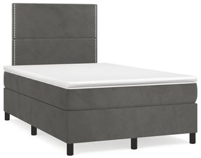 Boxspring posteľ s matracom, tmavosivá 120x190 cm, zamat 3269990