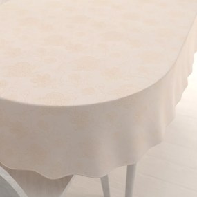 Biante Teflónový oválny obrus TF-099 Zlaté kvetované ornamenty na béžovom 140x200 cm