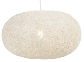 Rustikálne závesné svietidlo biele 50 cm - Corda Flat